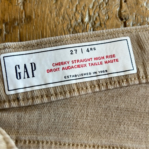 GAP Cheeky Straight High Rise Beige Jeans - Picture 3 of 5
